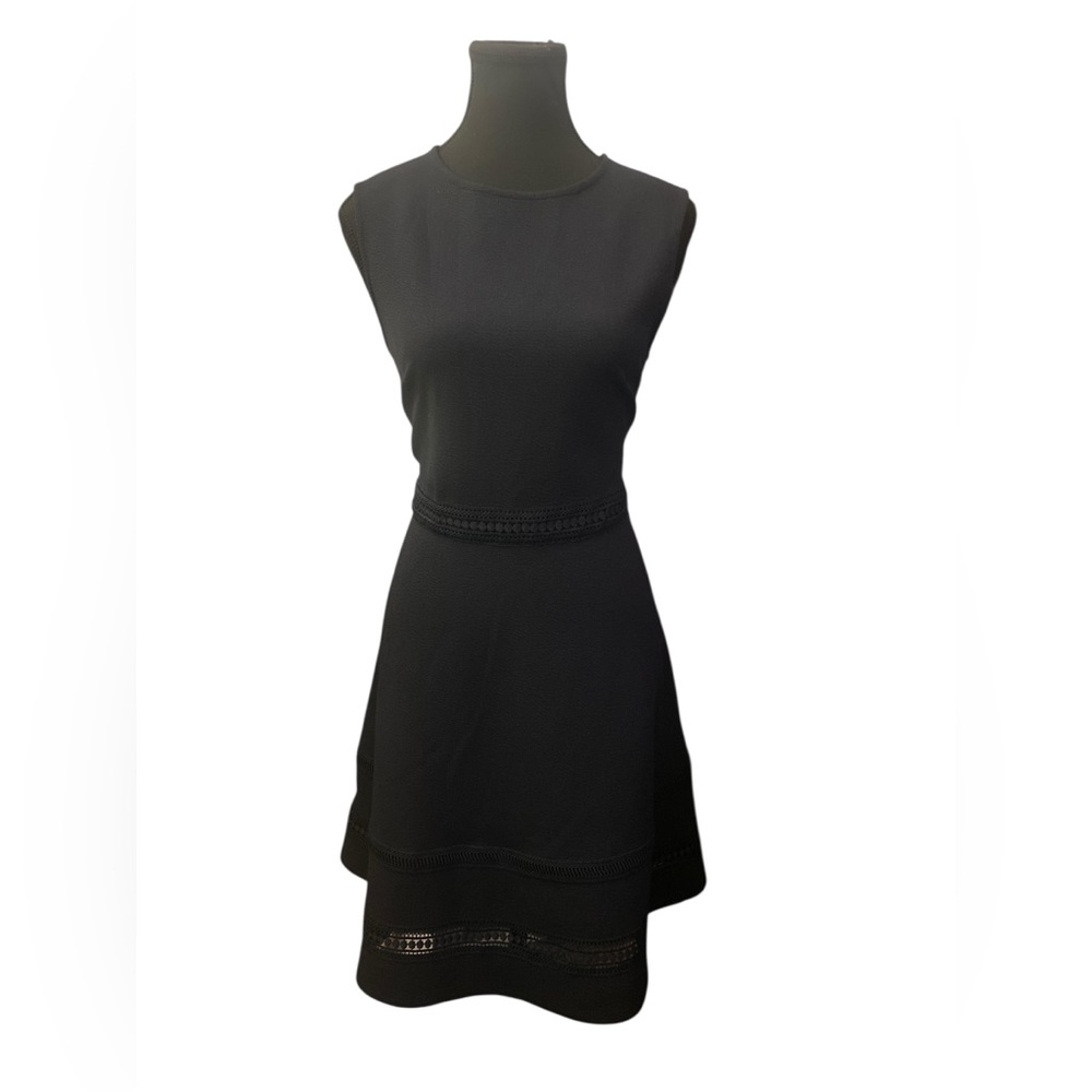 H&M Black Sheath Mini Dress Mock Neck Sleeveless GUC S